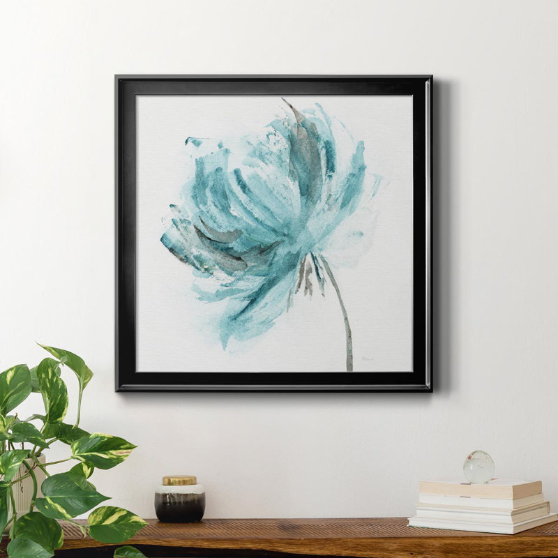 «Blue Dance II», peinture sur toile encadrée, Cadre noir, H 34,5 po x l 34,5 po x P 1,5 po