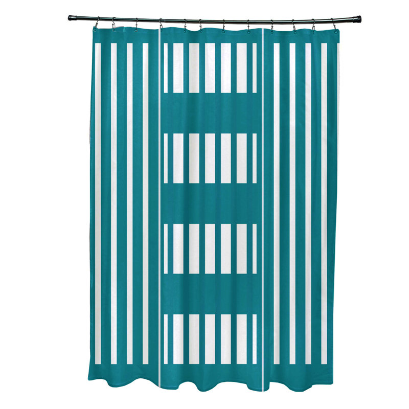 Bartow Floral Single Shower Curtain, Lake Blue