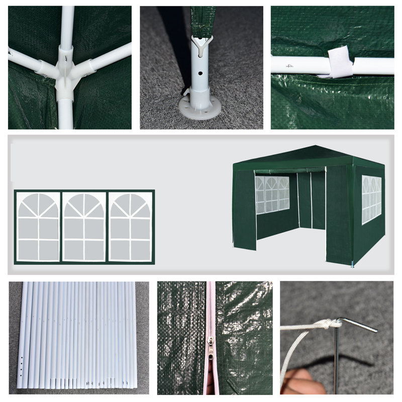 Mifflintown 3m x 3m Steel Party Tent, Green