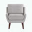 Chaise d'appoint en chenille de style Mid-Century, coussins réversibles et pieds espresso
