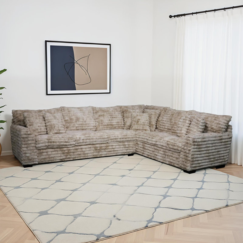 Canapé modulaire Gus, Mélange de polyester brun clair