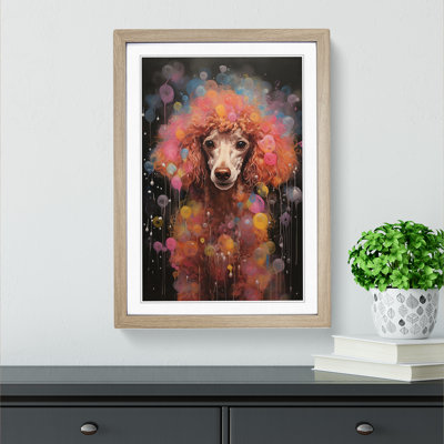 Poodle Contemporary - Single Picture Frame Print on Wood