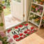 Paillasson Geranium Bee Welcome, pour porte d'entrée et porche, 24 po x 36 po, beige rouge