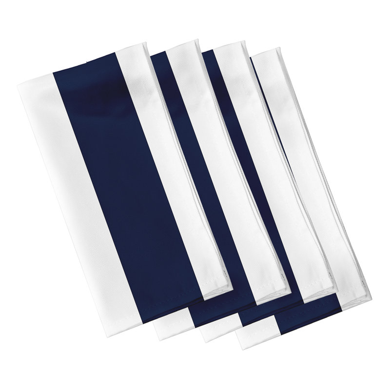 Hartman Polyester Striped Square Napkin, Navy