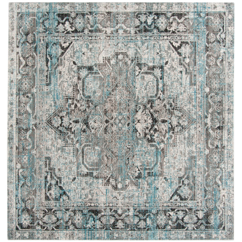Idriss Performance Oriental Rug, Square 6'7"