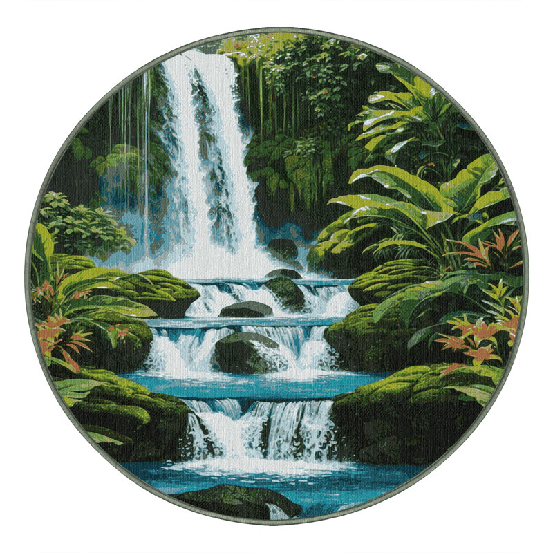  Tapis hawaïen lavable, Rond 8 pi