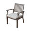 Chaise de salle à manger d'extérieur moderne en aluminium avec coussin (ensemble de 2)