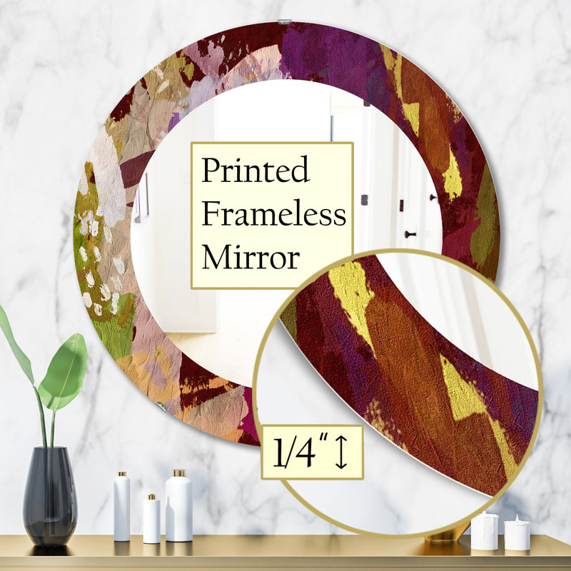 Miroir d'appoint psychédélique moderne et contemporain, H 31,5 po x l 31,5 po x P 0,24 po