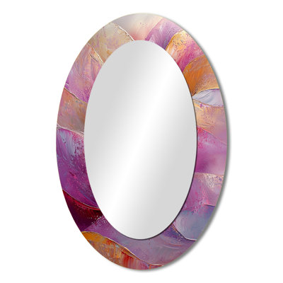 Abstract Lavender Tranquility Balance III - Abstract Oval Decorative Mirror On Metal