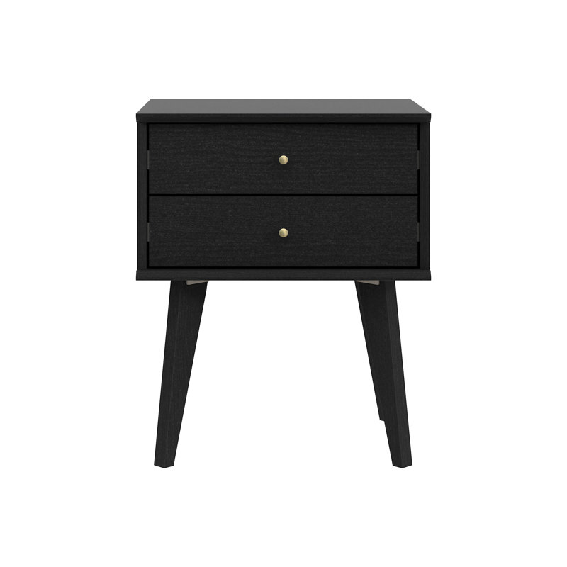 Branquinha 2 Drawer 22" H Nightstand, Black Oak, Individual