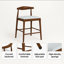 Tabouret de bar en bois massif avec repose-pieds, paquet de 2, hauteur de 20 po-2129659863