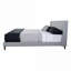 Ensemble de chambre à coucher | Grand lit tapissier moderne 2 tables de chevet, gris ardoise, noyer clair | Chambre principale / d'invité | Rembourré | Lits standard