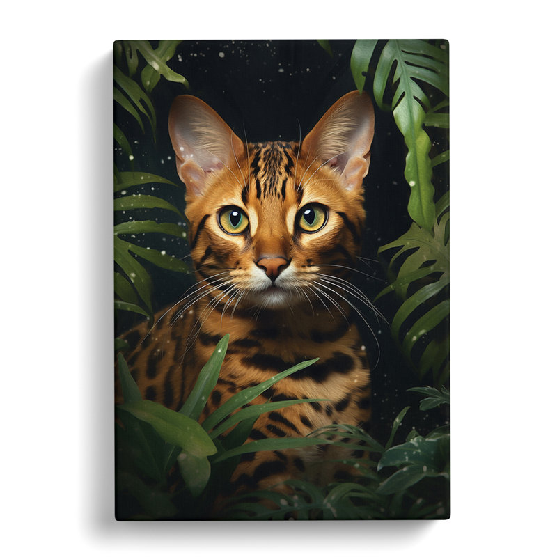 Bengal Cat Romanticism - Wrapped Canvas, 50cm H x 35cm W x 3cm D