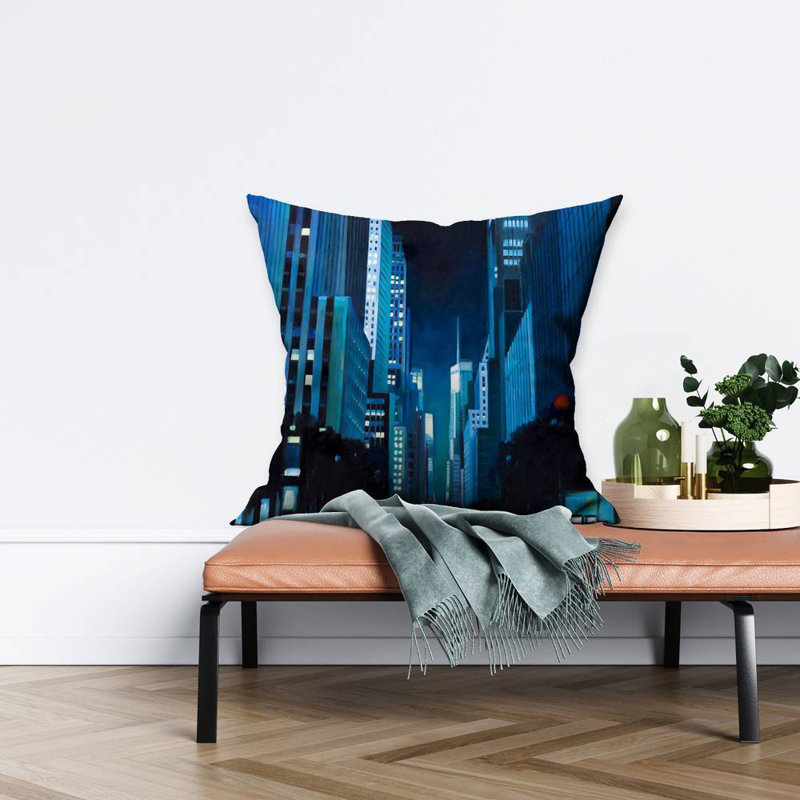 Evening in manhattan, new-york - 26"x26" Throw pillow cover - Poly twill - Print on demand