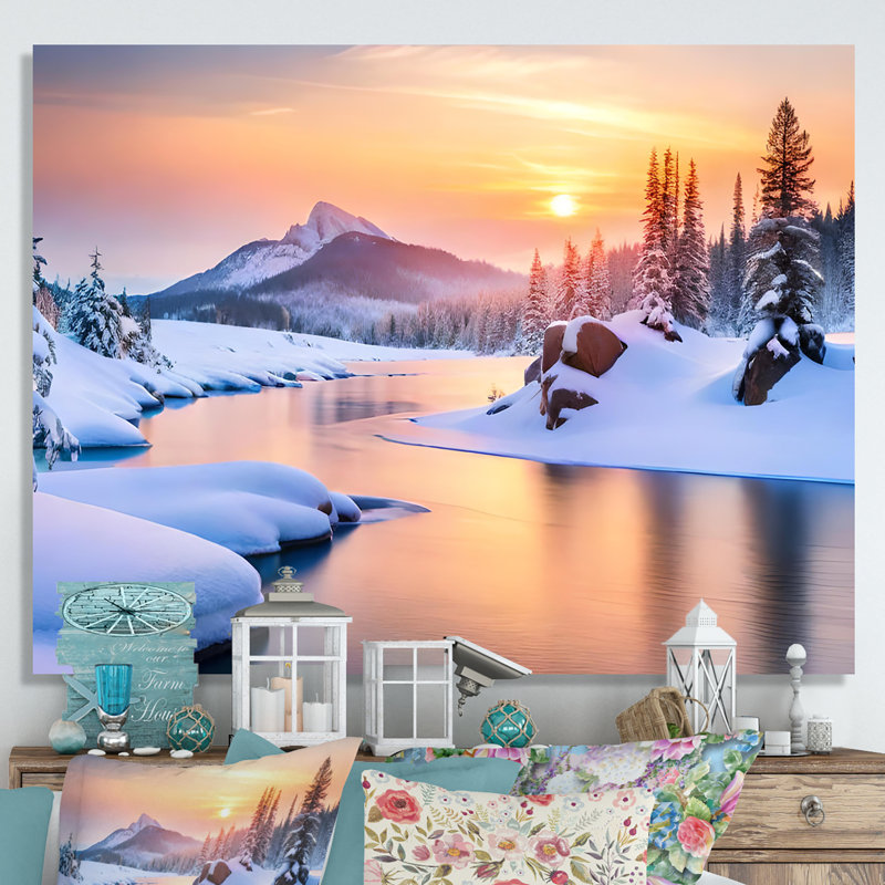 Hiver, beauté de l'Alaska IV, H 30 po x l 40 po x P 1,5 po, Toile tendue