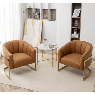 Fauteuil demi-tonneau rembourré l 30 po Romy