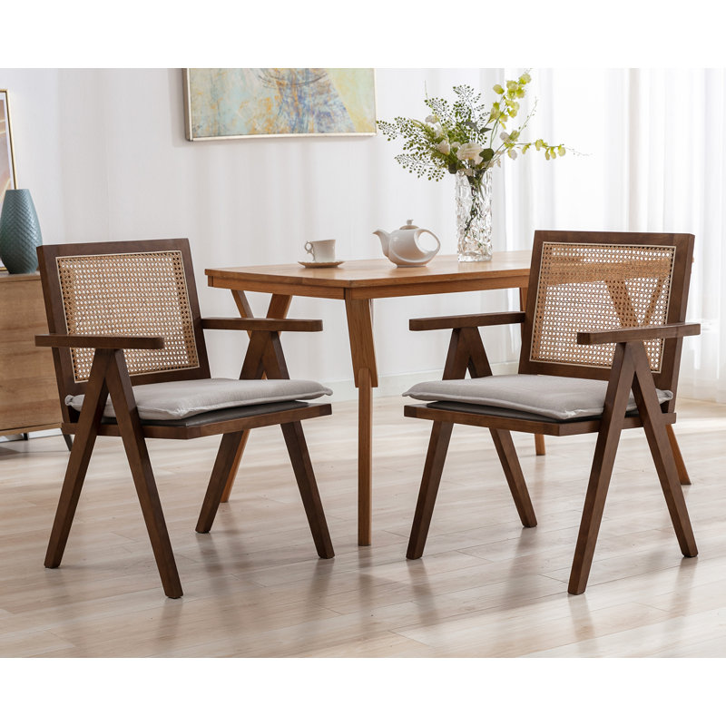 Fauteuil Umina, Beige, Noyer
