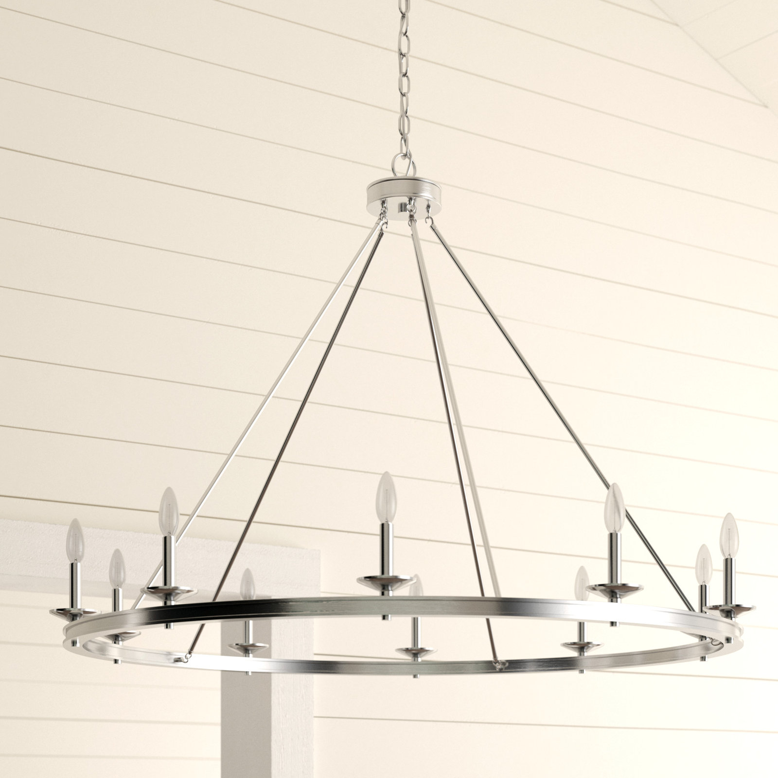 Poynor 10-Light Chandelier, Polished Nickel