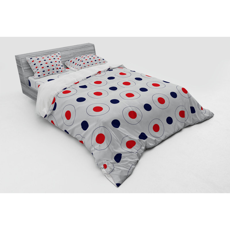 Farmhouse / Country Dots Duvet Cover, Queen Duvet Cover + 3 Additional Pieces