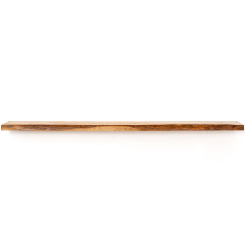 Carsin Irregular Reclaimed Elm Floating Wall Shelf, Natural, 1.38" H x 55" W x 8" D