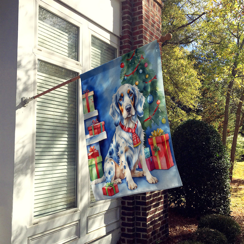 Drapeau de Noël maison de renne, Setter anglais
