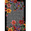 Tapis décoratif multicolore à motif floral multicolore à motif damier-558816004