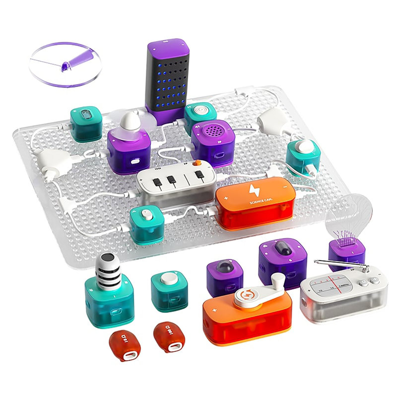 Hape: Science Can: Block Circuit Super Kit - Physical Sciences Experiment Toy, Visual & Audio Feedback, Circuit Simulation, Play & Learn, Kids Ages 3+