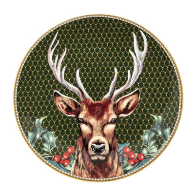 Antler Trellis Green 8'' Bone China Salad Or Dessert Plate