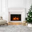 Foyer électrique encastrable 27 po, foyer encastré rétro avec flamme de bûche réaliste, télécommande et luminosité réglable, 1400 W, noir