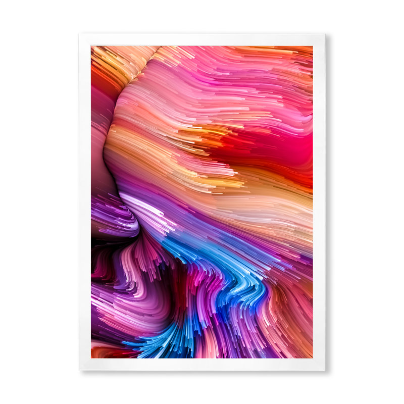 Élégance de l'art liquide III, art mural moderne sur toile, Cadre photo blanc, H 40 po x l 30 po x P 1,5 po