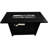 24" H Outdoor Steel Fire Pit Table With Propane - Black, , Slatted Base For Airy Feel, Lid, Cover, Lava Rocks, Glass Beads, Adjustable Flame, Deck Material Powered, Weather , Base, Approved