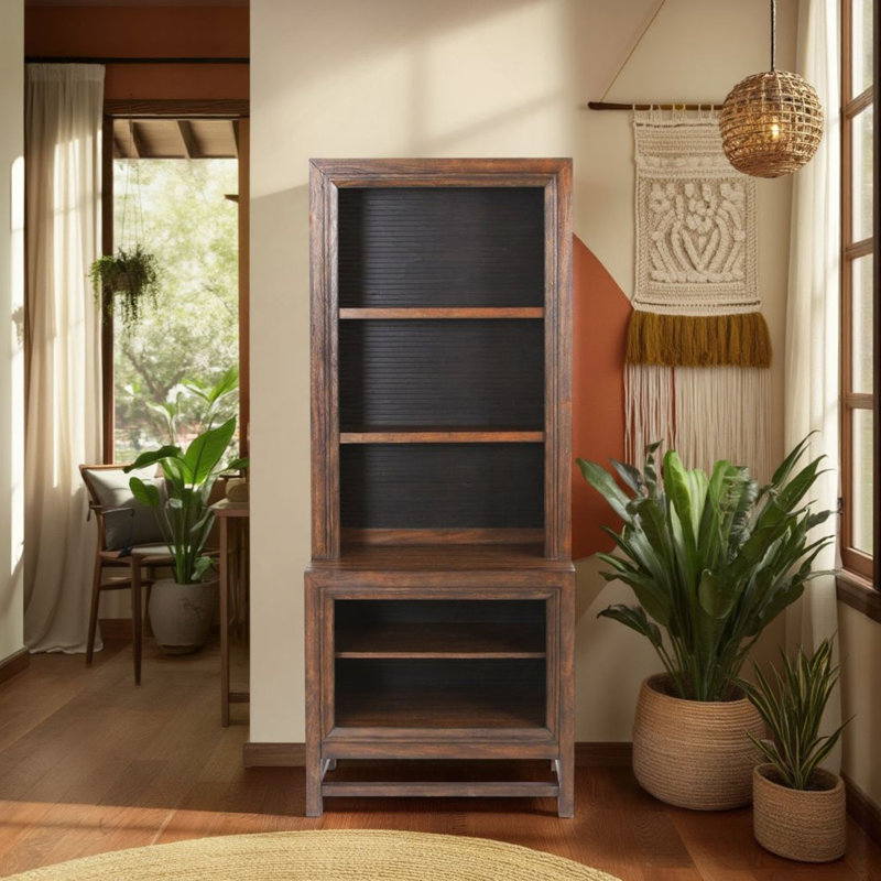 Bookcase Pier, No Assembly Required, Two-Tone Finish