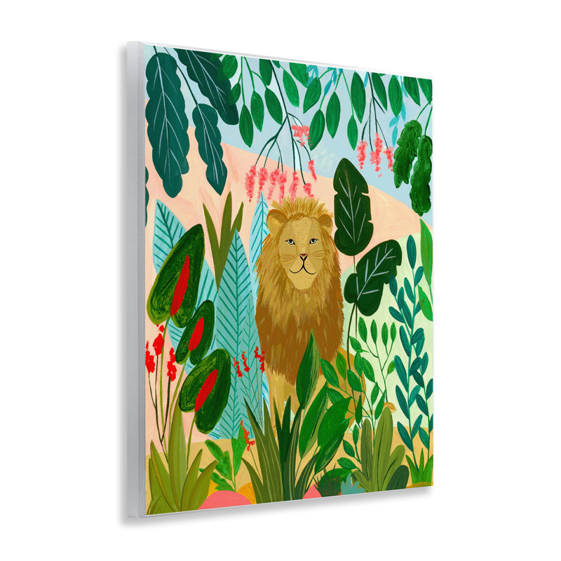 Plaque murale Stoic Lion Tropical Forest, design par Nabeela Rumi