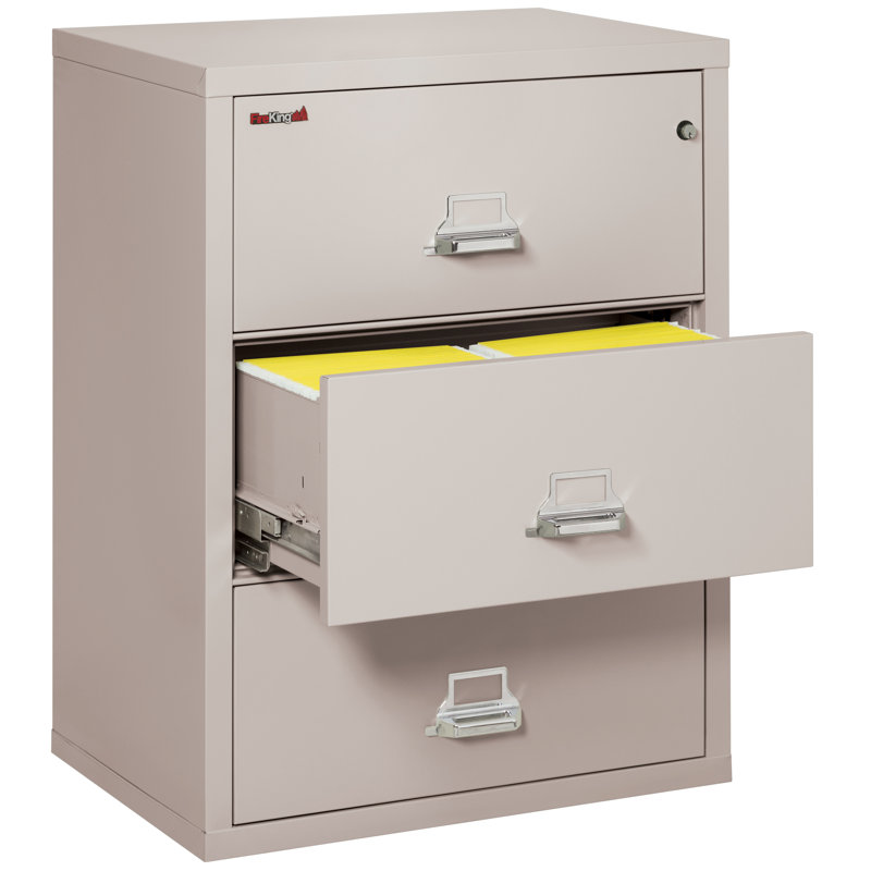 Fireproof 3 - Drawer File Cabinet, Platinum, Key Lock