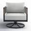 Chaise berçante d'extérieur en métal avec coussins Scotia