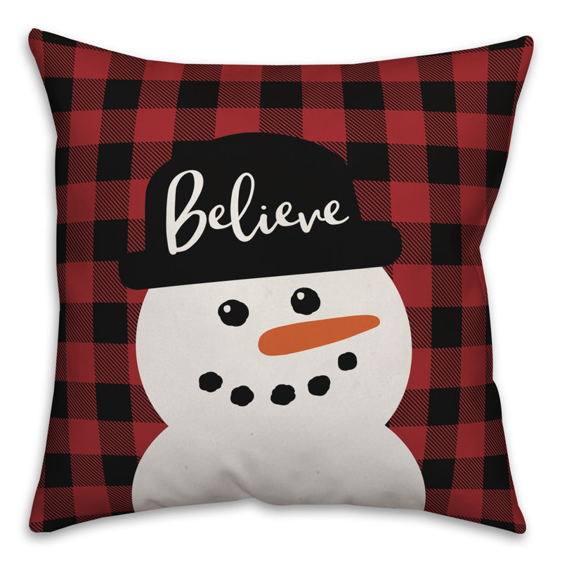  Housse de coussin Snowman, 16 po x 1 po, Polyester/ Bourre en polyester
