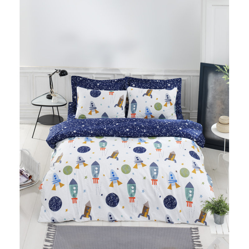 Arguelles Cotton No Pattern Duvet Cover Set with Pillowcases, 260 x 220cm Duvet Cover + 2 Pillowcases (50 x 90)