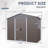 8Ft X 4Ft Outdoor Metal Storage Shed With Window And Metal Foundation-121499282