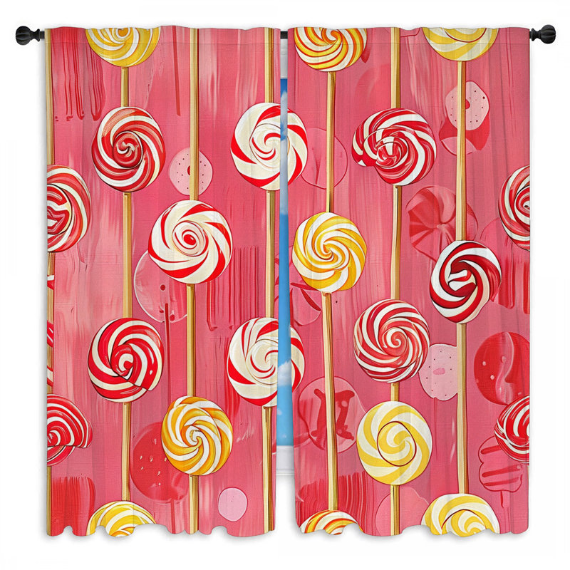 Rideaux de fenêtre Lollipops Candy Hollywood Regency - 2 panneaux, L 20 po x L 52 po