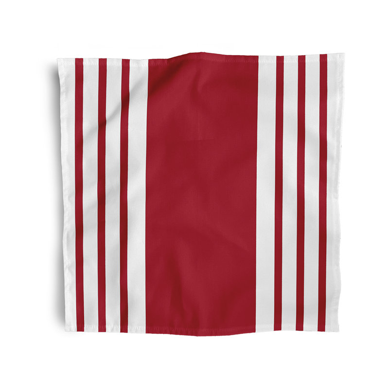 Handy Polyester Striped Square Napkin, Red