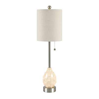 31" Ceramic Table Lamp With Cream Shade