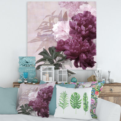 Vintage Purple And Pink Flowers I - Wrapped Canvas Print