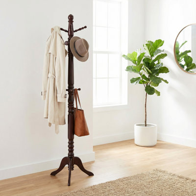 Shippee Solid Wood Freestanding 10 - Hook Coat Rack