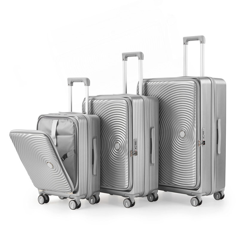 Ensembles de bagages 3 pièces (20/24/28), bagages de cabine extensibles avec verrou TSA approuvé par la compagnie aérienne, coque rigide 100% PC et valise légère avec poche avant et roues pivotantes