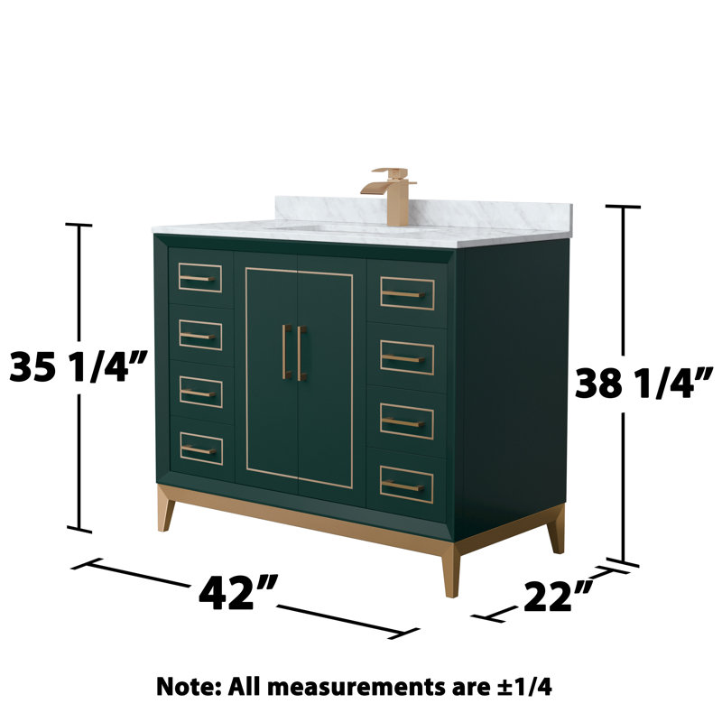 Ensemble de meuble-lavabo simple 42 po Marlena, Vert, Brun