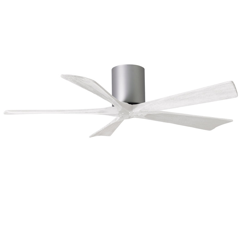 Ventilateur à pales encastré 5 pales Irene, Nickel brossé, Blanc mat, 52"