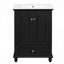 Meuble-lavabo de 24 po avec lavabo en céramique, armoire de rangement avec portes à fermeture douce, armoire de salle de bain avec tiroir et séparateurs de tiroir-126233782