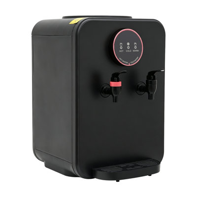 Distributeur d'eau de comptoir, distributeur d'eau chaude et froide, distributeur d'eau à chargement par le haut pour la maison, le bureau et le dortoir (noir)