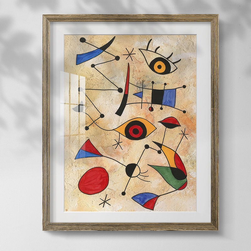 Miro Memoirs IV, reproduction encadrée, Blanc, Papier avec cadre noyer