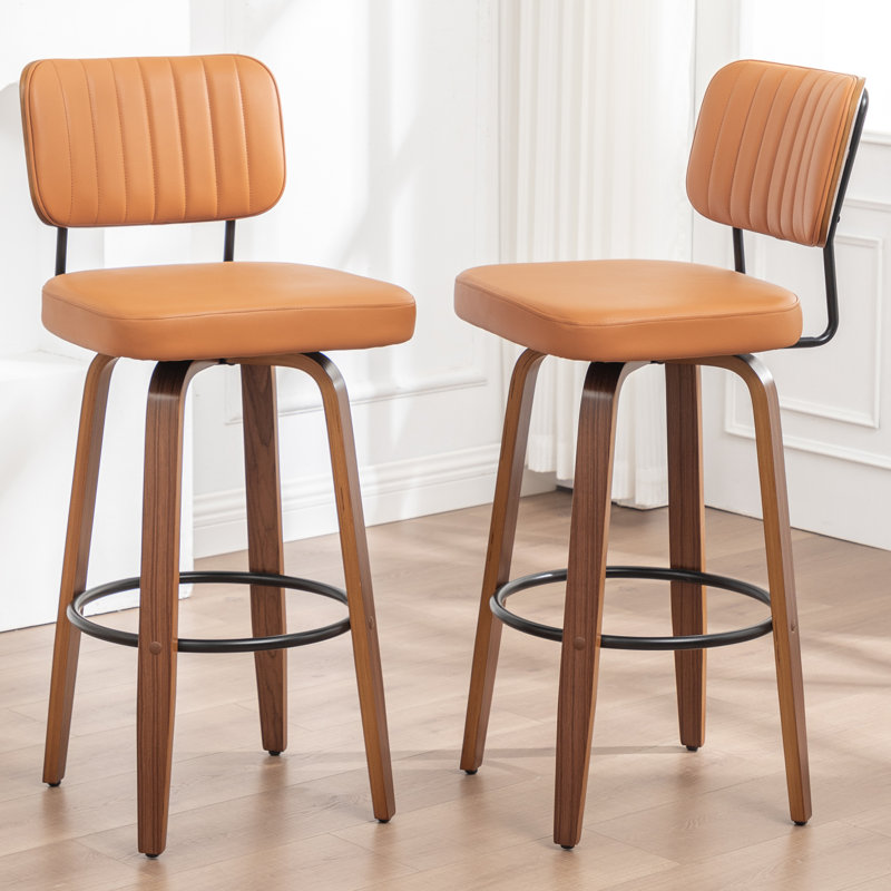 Swivel Bar Stool, Orange, Counter Stool (66.8cm Seat Height)